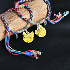 Attendant Guardian | Handcrafted Ceramic WaMao Bracelet | Golden Dawn