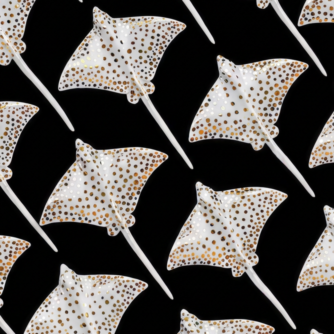 Brooch | Spotted Ray | Ceramic | Wings of the Deep