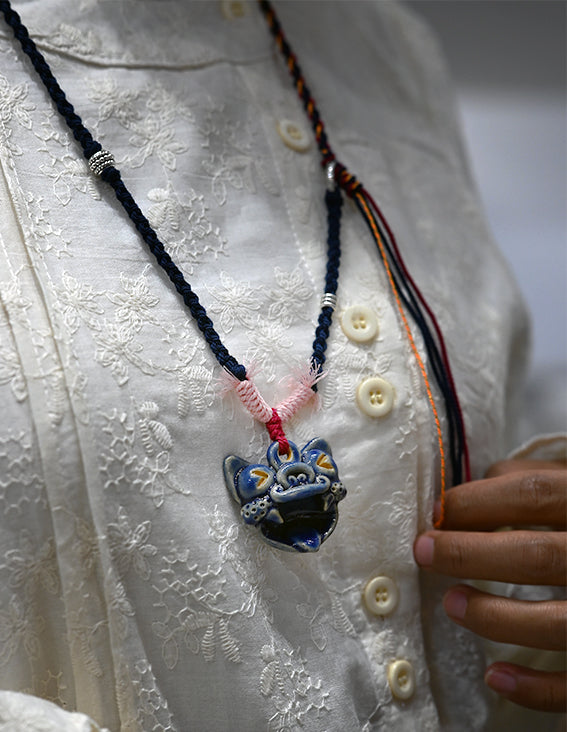 Pendant Necklace-WaMaoBlue-Handmade