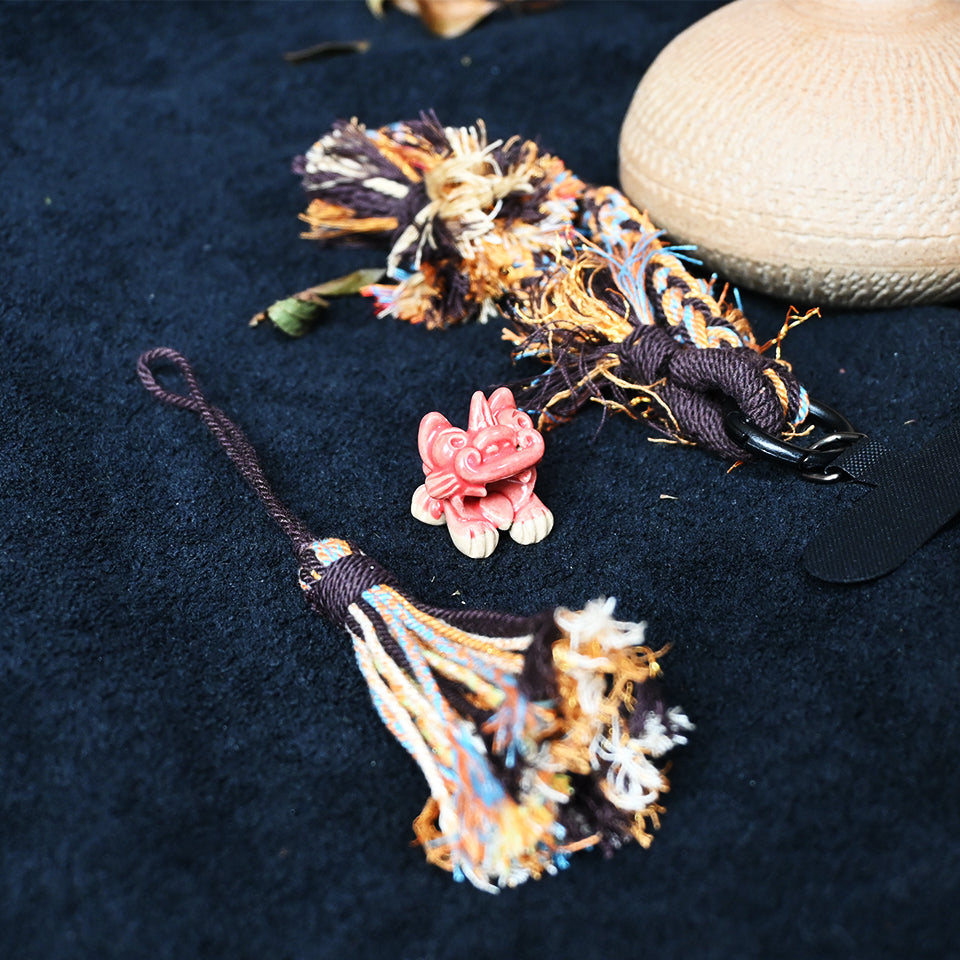 手机链Attendant Guardian | Handcrafted Ceramic WaMao Bracelet | Crimson Flame
