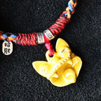 大猫头Attendant Guardian | Handcrafted Ceramic WaMao Bracelet | Golden Dawn