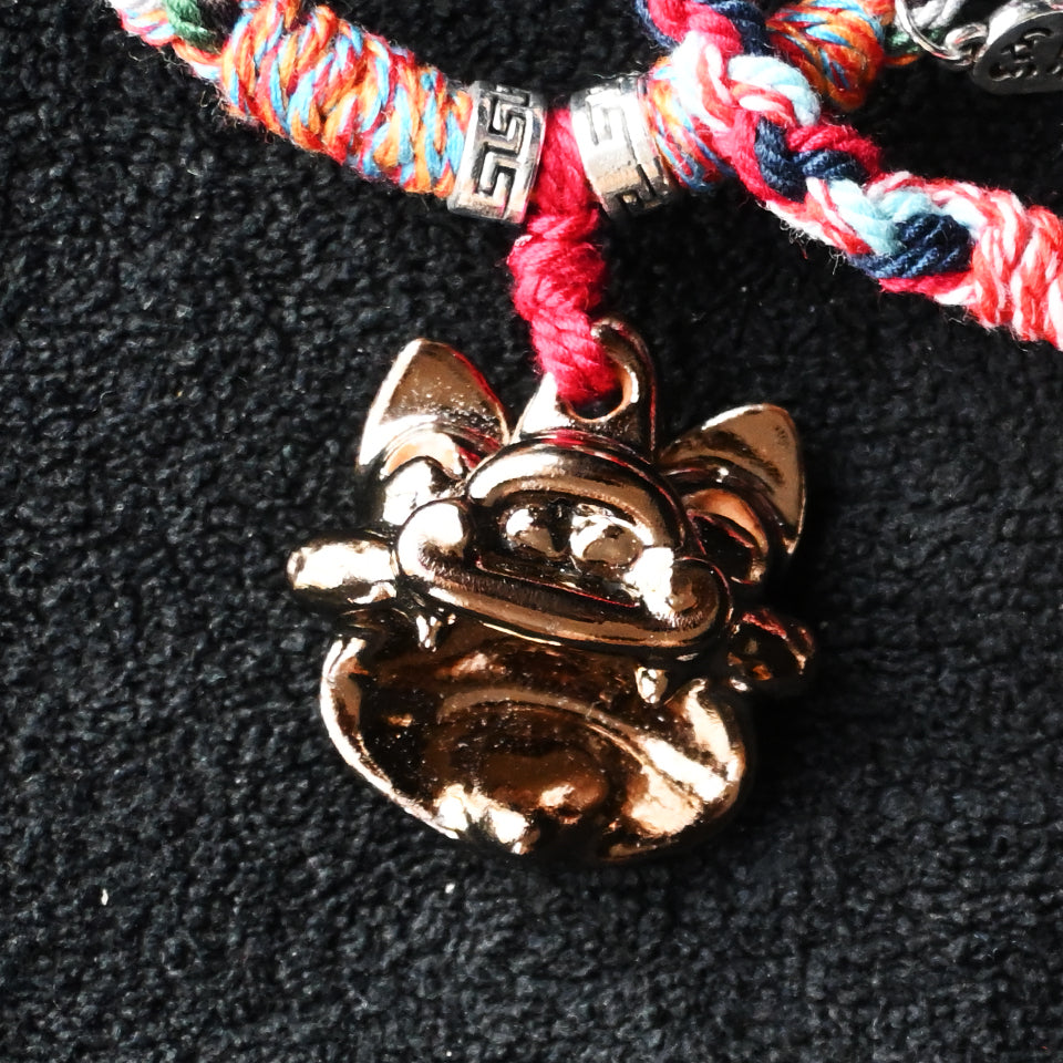 大猫头Attendant Guardian | Handcrafted Ceramic WaMao Bracelet | Copper Ember