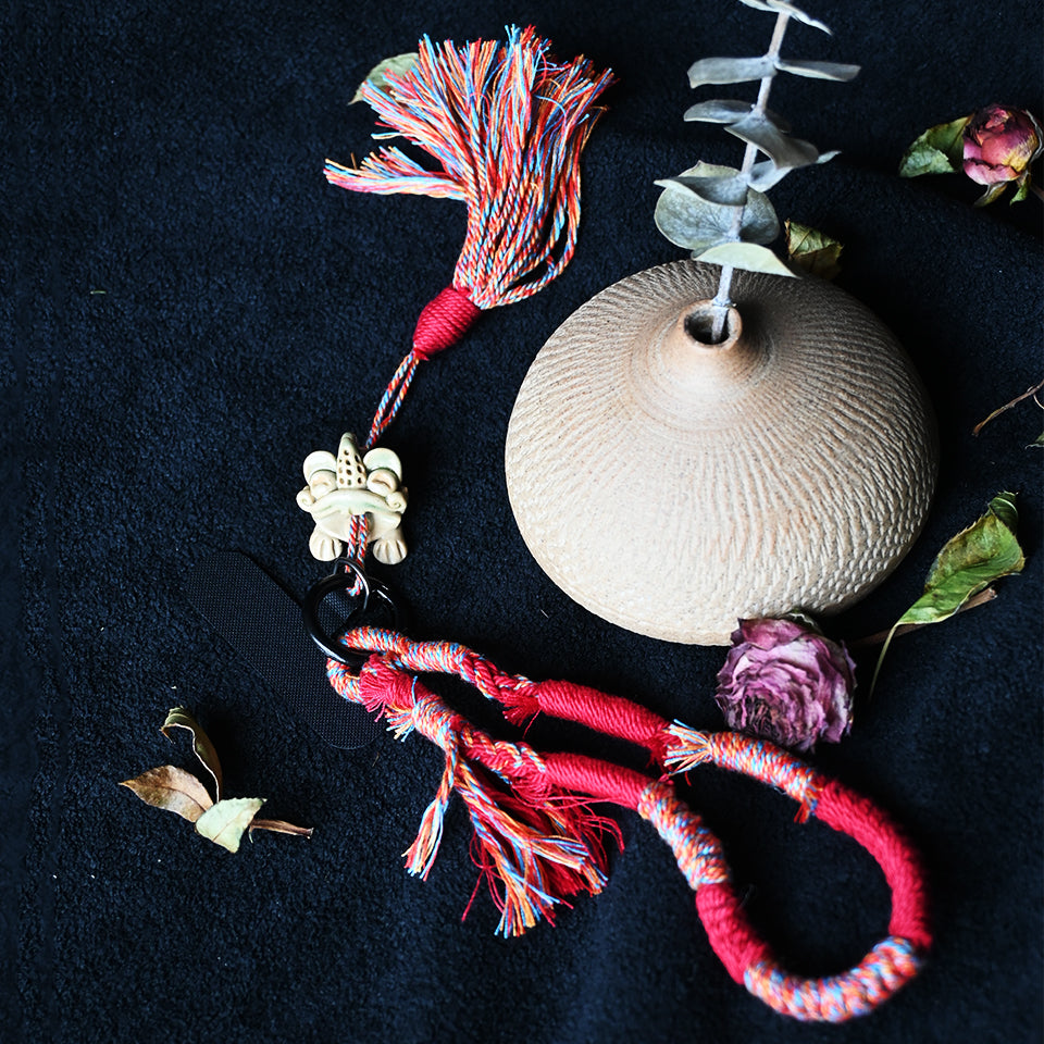手机链Attendant Guardian | Handcrafted Ceramic WaMao Bracelet | Verdant Wood
