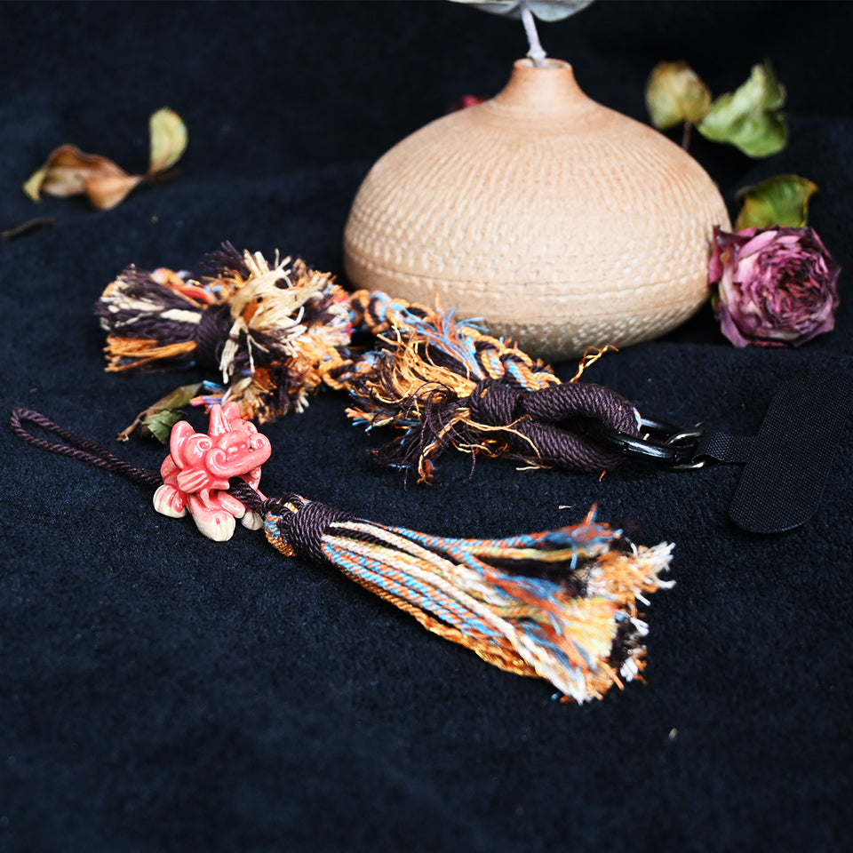 手机链Attendant Guardian | Handcrafted Ceramic WaMao Bracelet | Crimson Flame