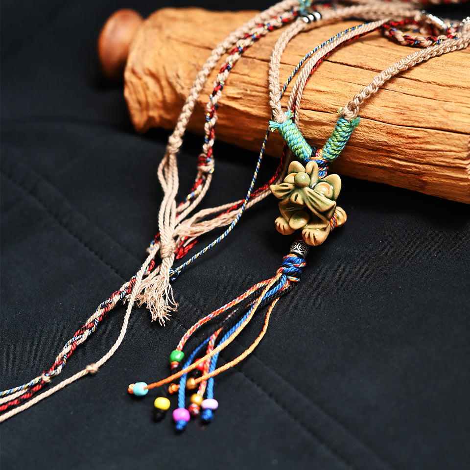 Heartfelt  Guardian | Necklace | Sculpted Cat - Small
