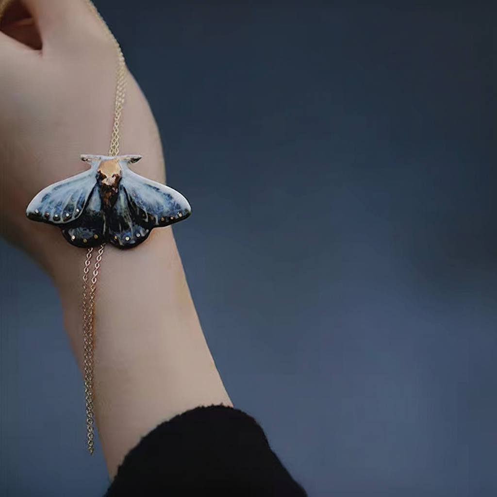 Necklace | Handcrafted Ceramic | 蓝凌蛾 | 蜕变之翼