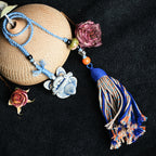 随便链Attendant Guardian | Handcrafted Ceramic WaMao Tile Cat Bracelet | Azure Wave