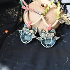 Heartfelt Guardian | Handcrafted Ceramic WaMao Necklace | Azure Wave