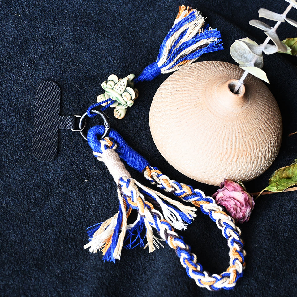 手机链Attendant Guardian | Handcrafted Ceramic WaMao Bracelet | Verdant Wood