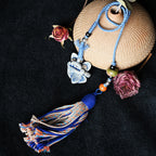 随便链Attendant Guardian | Handcrafted Ceramic WaMao Tile Cat Bracelet | Azure Wave