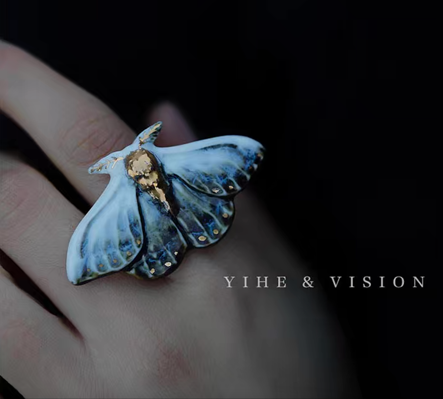 Ring | Handcrafted Ceramic | 蓝凌蛾 | 蜕变之翼