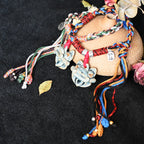 大猫头Attendant Guardian | Handcrafted Ceramic WaMao Bracelet | Verdigris Spirit