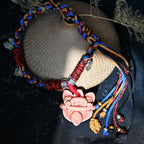 大猫头Attendant Guardian | Handcrafted Ceramic WaMao Bracelet | Blossom Pink