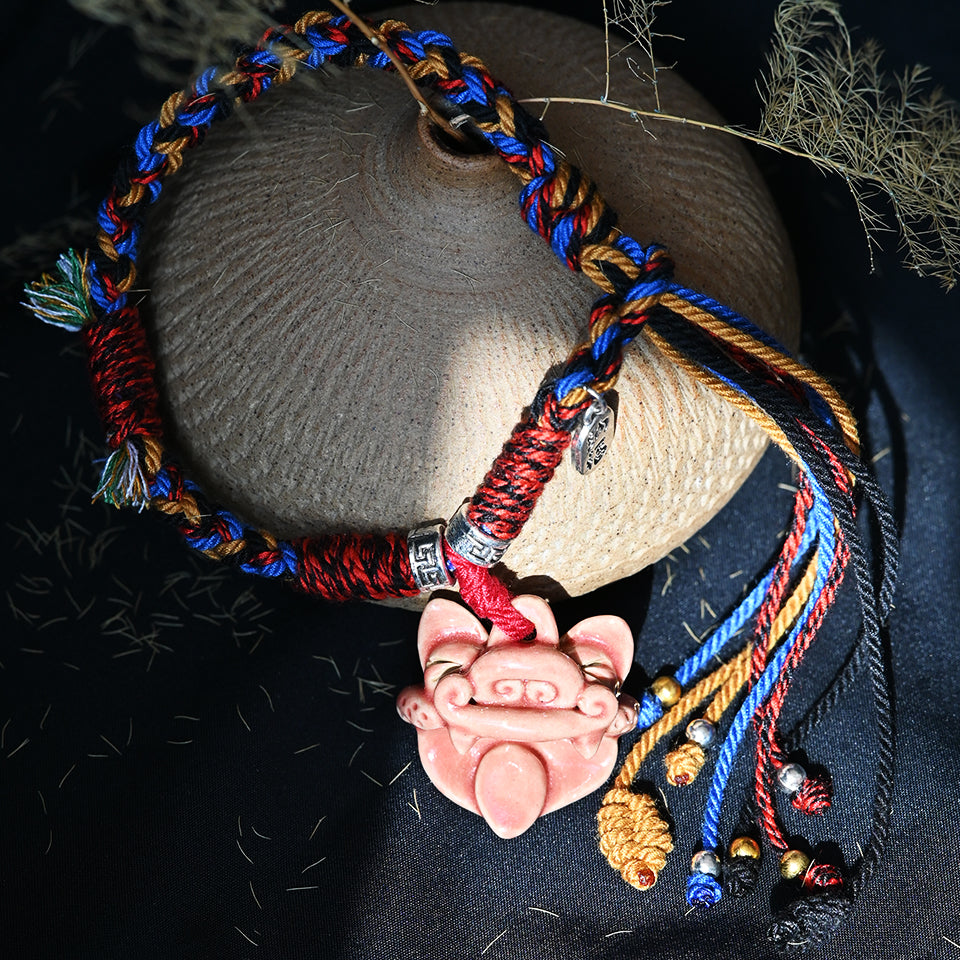大猫头Attendant Guardian | Handcrafted Ceramic WaMao Bracelet | 温柔的守护者