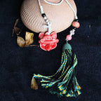 随便链Attendant Guardian | Handcrafted Ceramic WaMao Bracelet | Crimson Flame