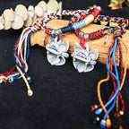 大猫头Attendant Guardian | Handcrafted Ceramic WaMao Tile Cat Bracelet | Azure Wave