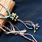 玲珑猫-绿Heartfelt Guardian | Handcrafted Ceramic WaMao Necklace | Sculpted Cat - Small