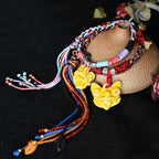 大猫头Attendant Guardian | Handcrafted Ceramic WaMao Bracelet | Golden Dawn