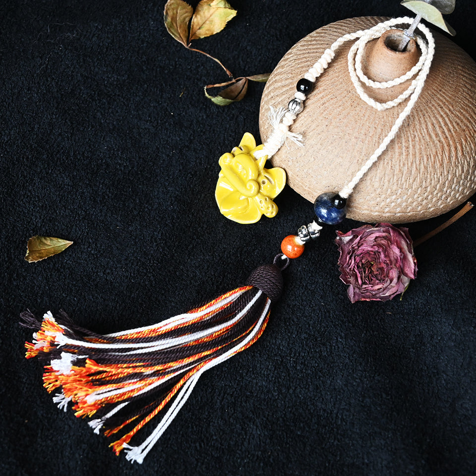 随便链Attendant Guardian | Handcrafted Ceramic WaMao Bracelet | Golden Dawn