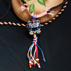 玲珑猫-湛蓝Heartfelt Guardian | Handcrafted Ceramic WaMao Necklace | Sculpted Cat - Small（副本）