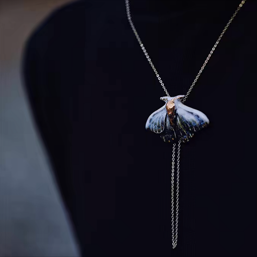 Necklace | Handcrafted Ceramic | 蓝凌蛾 | 蜕变之翼