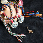 大猫头Attendant Guardian | Handcrafted Ceramic WaMao Bracelet | Verdigris Spirit