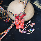 玲珑-彩绘猫-红Heartfelt Guardian | Handcrafted Ceramic WaMao Necklace | Sculpted Cat - Large
