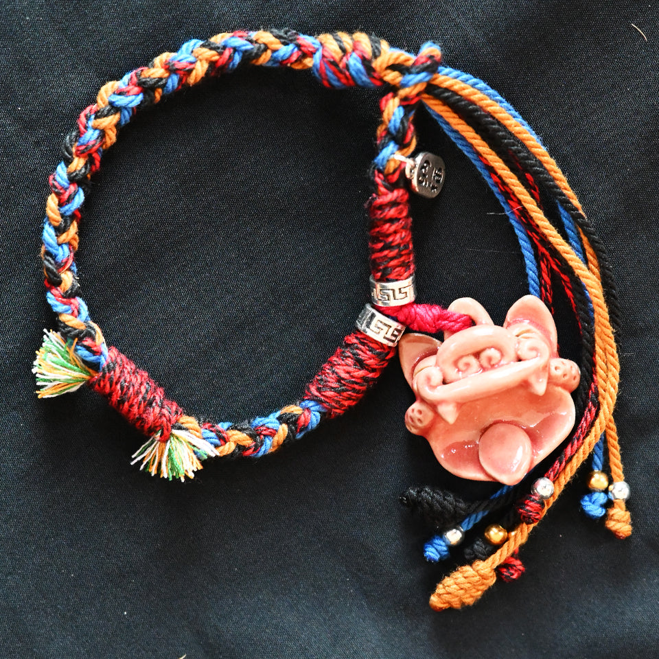 大猫头Attendant Guardian | Handcrafted Ceramic WaMao Bracelet | 温柔的守护者