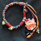 大猫头Attendant Guardian | Handcrafted Ceramic WaMao Bracelet | Blossom Pink