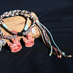Attendant Guardian | Handcrafted Ceramic WaMao Bracelet | Crimson Flame