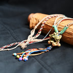 玲珑猫-绿Heartfelt Guardian | Handcrafted Ceramic WaMao Necklace | Sculpted Cat - Small