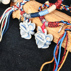 大猫头Attendant Guardian | Handcrafted Ceramic WaMao Tile Cat Bracelet | Azure Wave