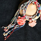 大猫头Attendant Guardian | Handcrafted Ceramic WaMao Bracelet | Crimson Flame