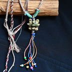 玲珑猫-绿Heartfelt Guardian | Handcrafted Ceramic WaMao Necklace | Sculpted Cat - Small
