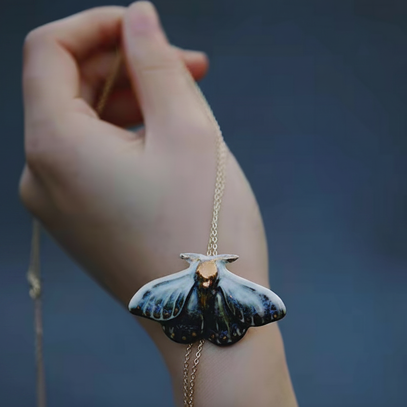 Necklace | Handcrafted Ceramic | 蓝凌蛾 | 蜕变之翼