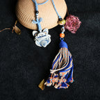 随便链Attendant Guardian | Handcrafted Ceramic WaMao Tile Cat Bracelet | Azure Wave