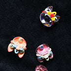 Heartfelt Guardian | Handcrafted Ceramic WaMao（猫头）Pendant Necklace | 粉紫