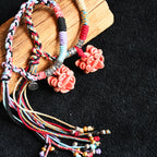大猫头Attendant Guardian | Handcrafted Ceramic WaMao Bracelet | Crimson Flame