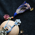 随便链Attendant Guardian | Handcrafted Ceramic WaMao Tile Cat Bracelet | Azure Wave