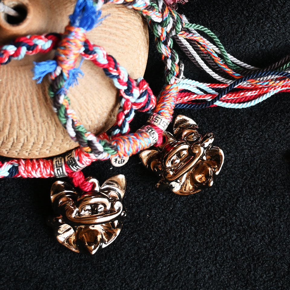 大猫头Attendant Guardian | Handcrafted Ceramic WaMao Bracelet | Copper Ember