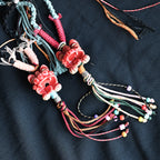 玲珑猫Heartfelt Guardian | Handcrafted Ceramic WaMao Necklace | Sculpted Cat - Small