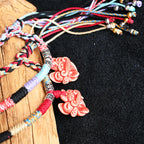 大猫头Attendant Guardian | Handcrafted Ceramic WaMao Bracelet | Crimson Flame