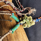 玲珑猫-绿Heartfelt Guardian | Handcrafted Ceramic WaMao Necklace | Sculpted Cat - Small