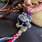 玲珑猫-湛蓝Heartfelt Guardian | Handcrafted Ceramic WaMao Necklace | Sculpted Cat - Small（副本）