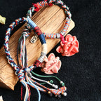 大猫头Attendant Guardian | Handcrafted Ceramic WaMao Bracelet | Crimson Flame