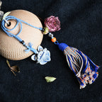 随便链Attendant Guardian | Handcrafted Ceramic WaMao Tile Cat Bracelet | Azure Wave
