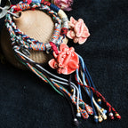 大猫头Attendant Guardian | Handcrafted Ceramic WaMao Bracelet | Crimson Flame