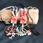 玲珑猫Heartfelt Guardian | Handcrafted Ceramic WaMao Necklace | Sculpted Cat - Small