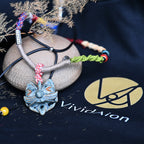 Heartfelt Guardian | Handcrafted Ceramic WaMao Necklace | Verdigris Spirit