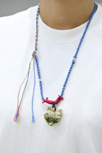 Heartfelt Guardian | Handcrafted Ceramic WaMao Necklace | Verdant Wood